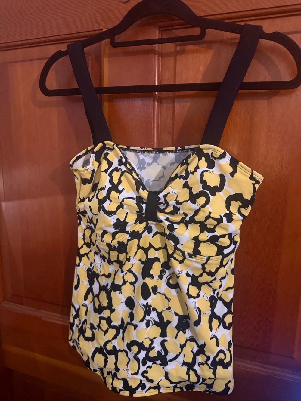 Yellow and Black Leopard-Print Camisole Tank Top